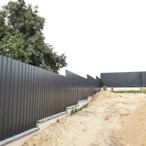 Ворота откатные из профнастила