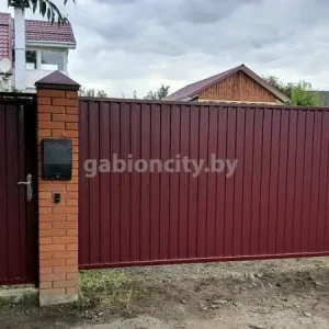 Ворота распашные из профнастила